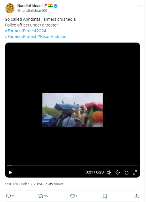 Protesting Farmers ‘Crushed’ Cop Under Tractor?