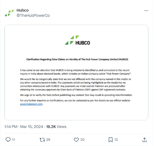 Screengrab from X post by @TheHubPowerCo