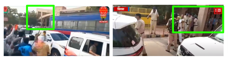 (L-R) Screengrab from viral video and screengrab from YouTube video by Punjab Kesari Haryana