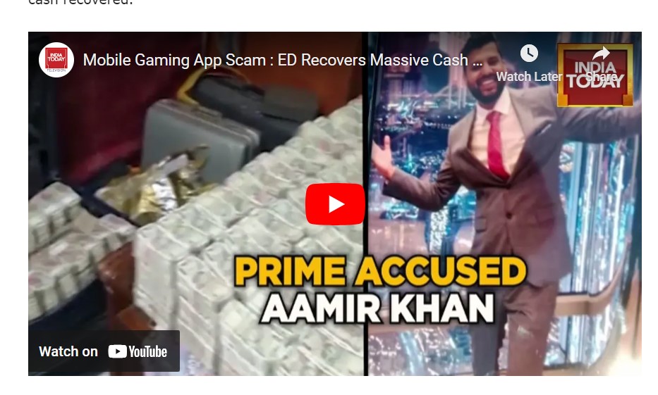 Screen shot of India Today report