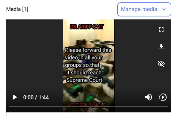 Request for Fact check we received in our tipline