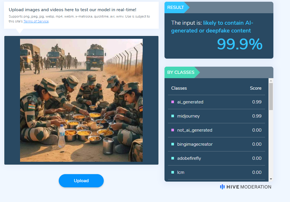 48 டிகிரி வெயிலில் இந்திய ராணுவ வீராங்கனைகள் சாலையில் உணவு உண்டதாக பரவும் படம்
