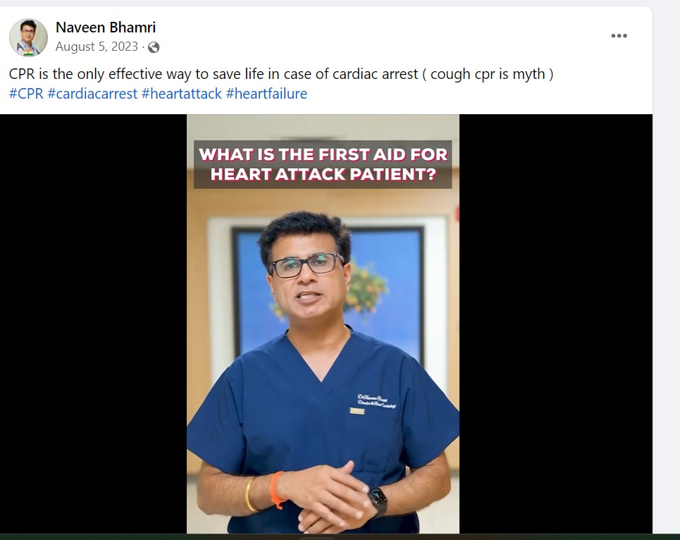Facebook Video of Dr Navin Bhamri