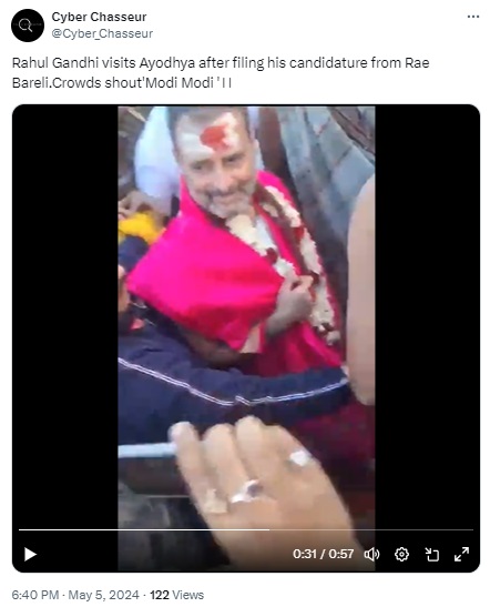 Fact Check: ನಾಮಪತ್ರ ಸಲ್ಲಿಸಿದ ಬಳಿಕ ಅಯೋಧ್ಯೆ ರಾಮಮಂದಿರಕ್ಕೆ ಭೇಟಿ ನೀಡಿದ ರಾಹುಲ್ ಗಾಂಧಿ, ಸತ್ಯ ಏನು? 