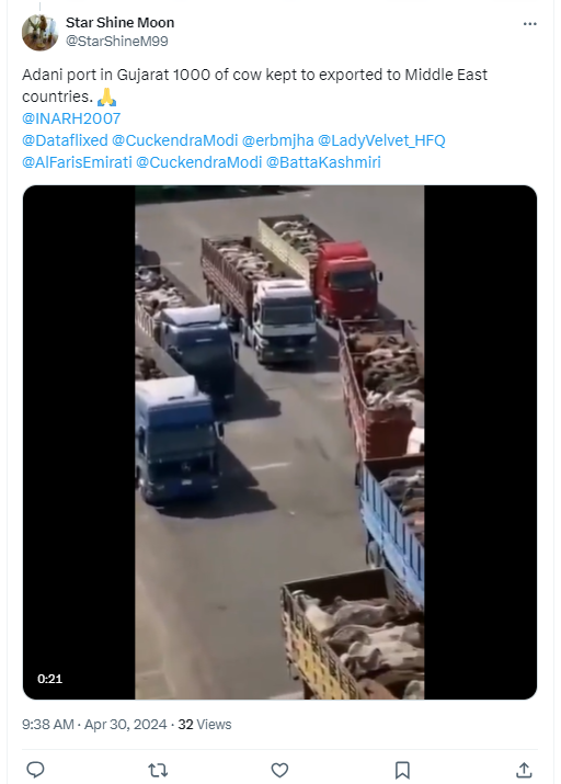 या व्हिडिओमध्ये अदानी बंदरात निर्यात करण्यासाठी आणलेल्या गायी आहेत का? हे आहे व्हायरल व्हिडिओमागील सत्य