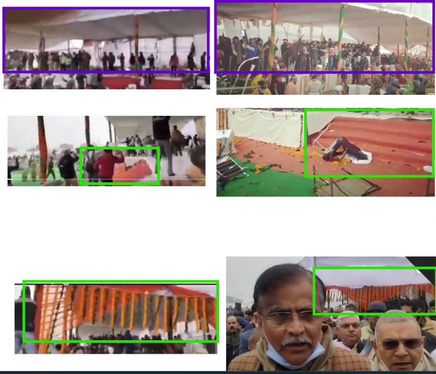 (L-R) Screengrabs from viral video and screengrabs from YouTube video by The Tribune