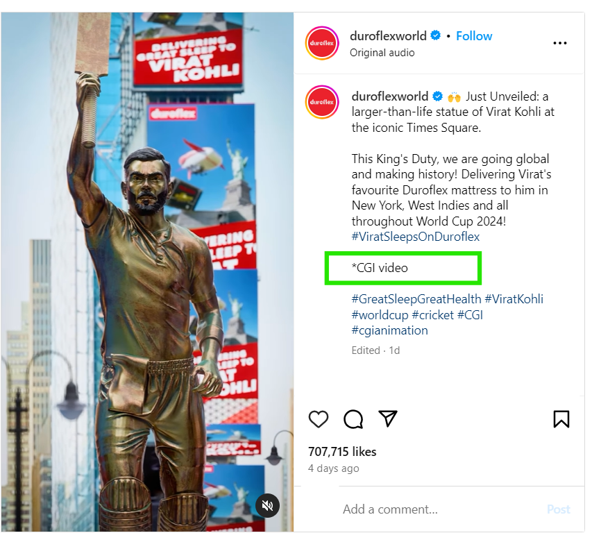 Statue Of VIrat Kohli