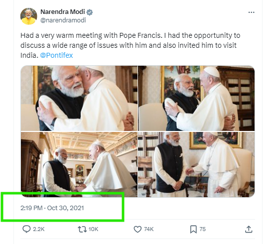 इटलीतील G7 शिखर परिषदेत पंतप्रधान मोदी आणि पोप यांच्यात ‘विशेष भेट’? नाही, व्हायरल व्हिडिओ 2021 चा आहे