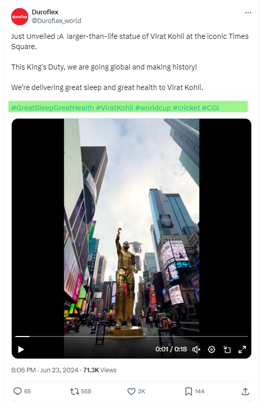 Fact Check: ನ್ಯೂಯಾರ್ಕ್ ಟೈಮ್ಸ್ ಸ್ಕ್ವೇರ್ನಲ್ಲಿ ವಿರಾಟ್ ಕೊಹ್ಲಿಯವರ ಪ್ರತಿಮೆ ಅನಾವರಣ ಮಾಡಿದ್ದು ನಿಜವೇ?