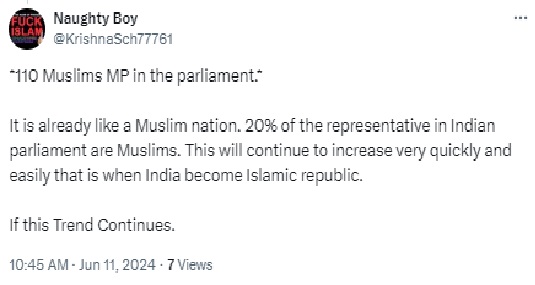 Fact Check: ಈ ಬಾರಿ ಲೋಕಸಭೆಗೆ 110 ಮಂದಿ ಮುಸ್ಲಿಂ ಸಂಸದರು ಚುನಾಯಿತರಾಗಿದ್ದಾರೆ ಎಂಬ ಹೇಳಿಕೆ ವೈರಲ್ 
