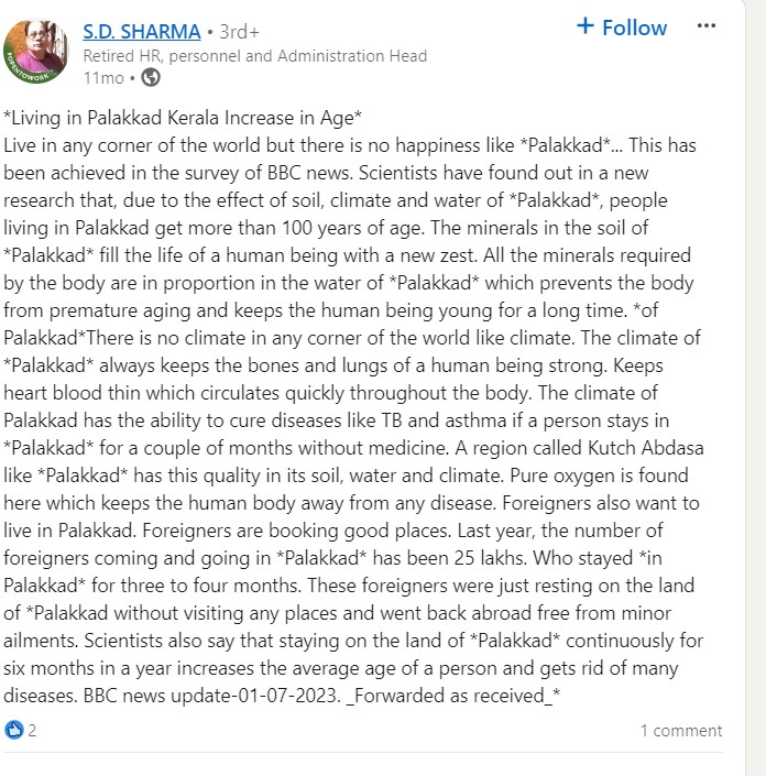 A post from Linkedin