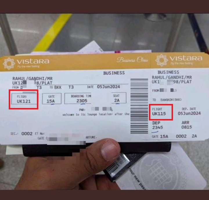 Fact Check: राहुल गांधींचा ५ जूनच्या बँकॉकच्या फ्लाइटचा बोर्डिंग पास? व्हायरल इमेज एडिटेड आहे