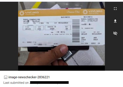 Fact Check: राहुल गांधींचा ५ जूनच्या बँकॉकच्या फ्लाइटचा बोर्डिंग पास? व्हायरल इमेज एडिटेड आहे