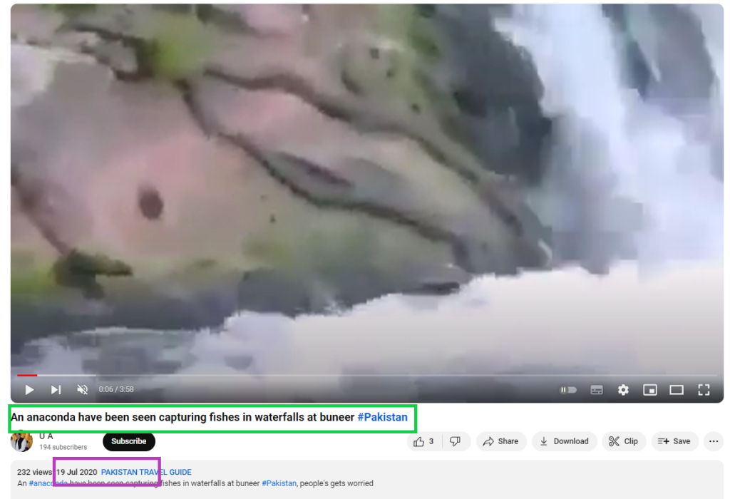 குற்றால அருவில் மலைப்பாம்புகள் மீனுக்காக சண்டையிட்டதாக பரவும் வீடியோத்தகவல்